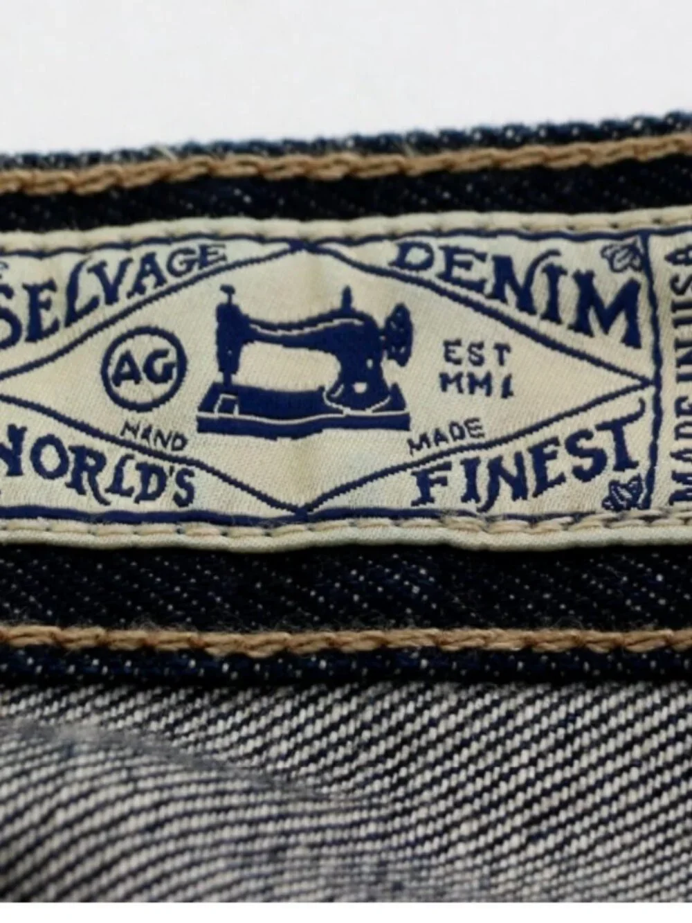 AG Pollock Slim Jeans W38 L32 Japan Heavy Selvedge Denim 15oz. Made in USA